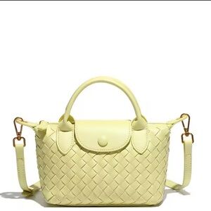 Chic Woven Mini Bag in Soft Yellow